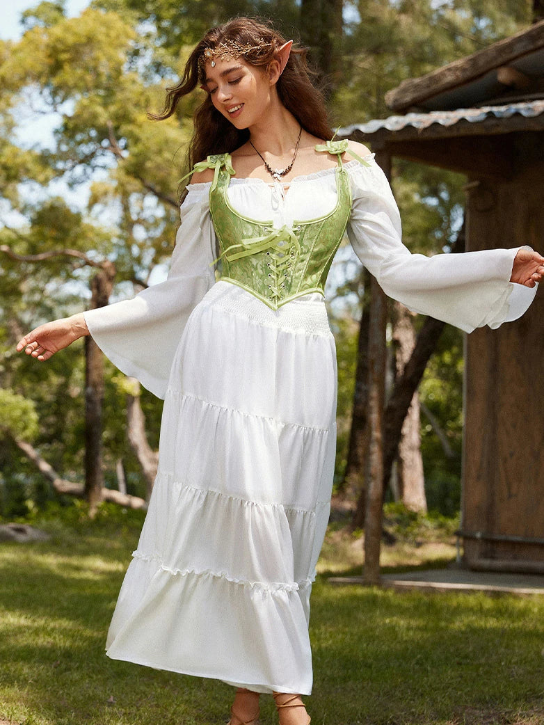 Renaissance Jacquard Under bust Corset for Fairy Cosplay - Image 12