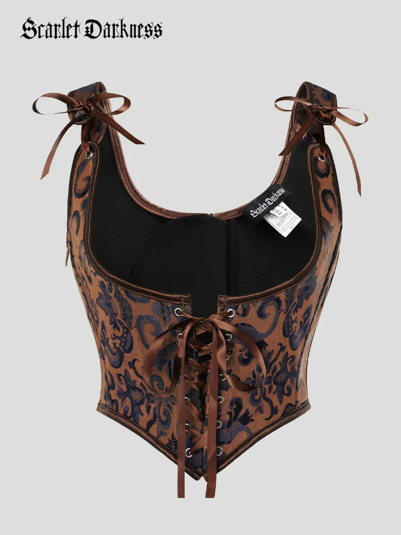 Renaissance Jacquard Under bust Corset for Fairy Cosplay - Image 23