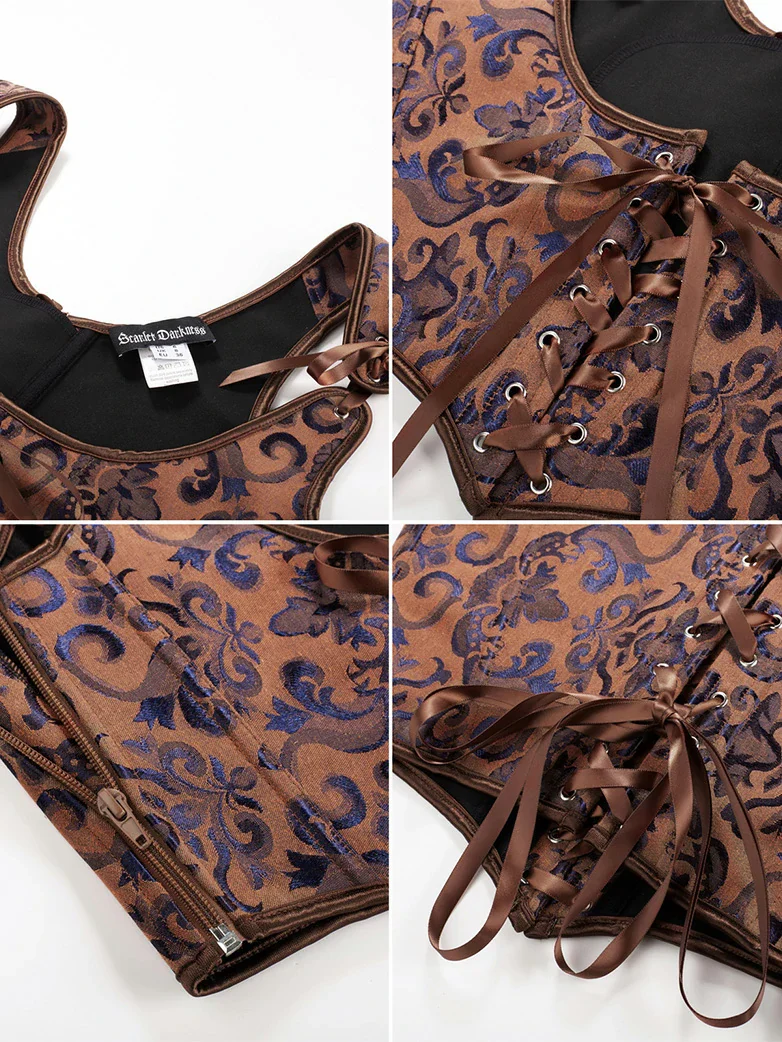 Renaissance Jacquard Under bust Corset for Fairy Cosplay - Image 27