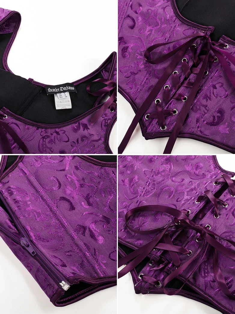 Renaissance Jacquard Under bust Corset for Fairy Cosplay - Image 30