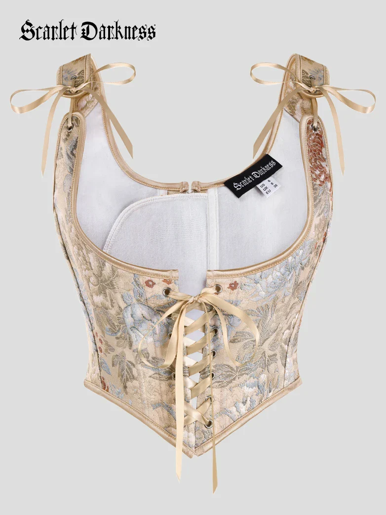 Renaissance Jacquard Under bust Corset for Fairy Cosplay - Image 6