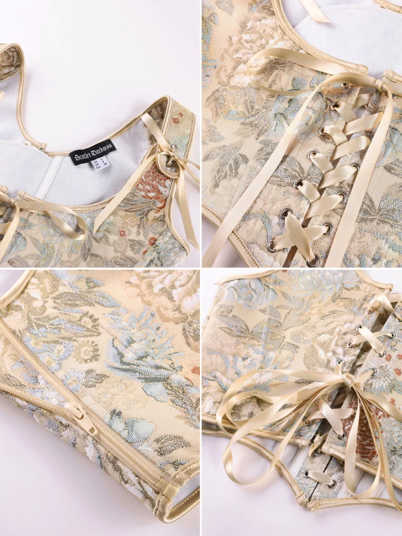 Renaissance Jacquard Under bust Corset for Fairy Cosplay - Image 7