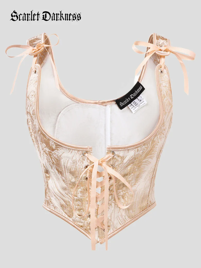 Renaissance Jacquard Under bust Corset for Fairy Cosplay - Image 46