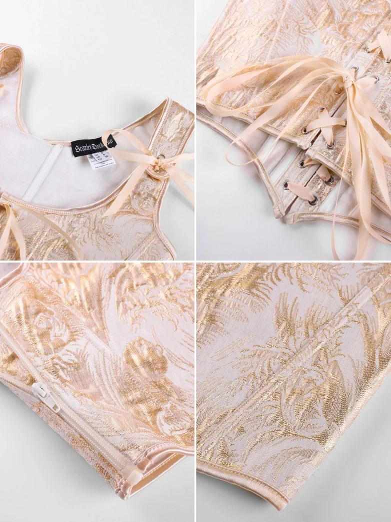 Renaissance Jacquard Under bust Corset for Fairy Cosplay - Image 47