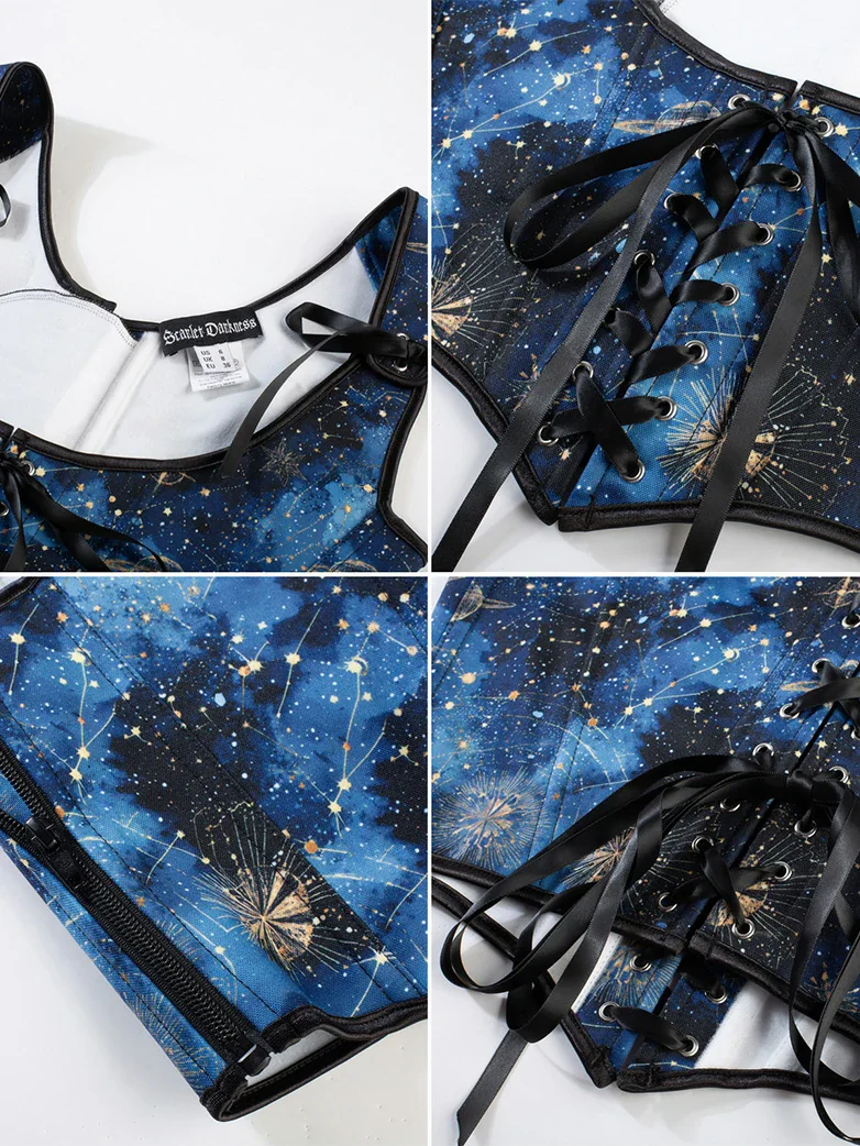 Renaissance Jacquard Under bust Corset for Fairy Cosplay - Image 36