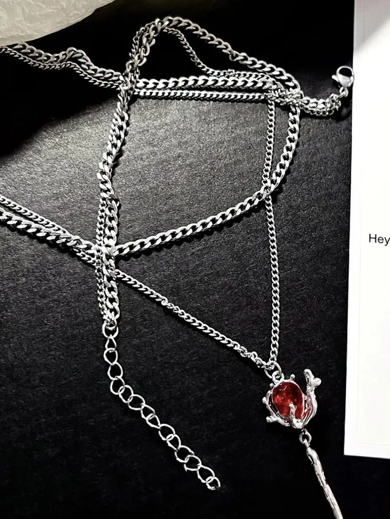 Gothic Ruby Pendant Necklace - Image 2