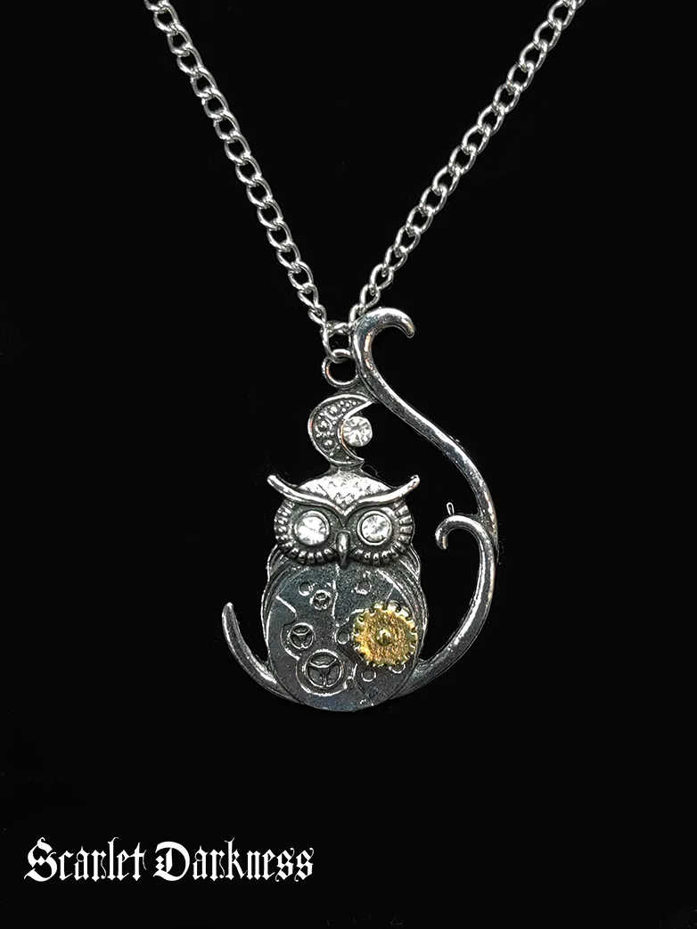 Steampunk Mechanical Owl Necklace - Image 4