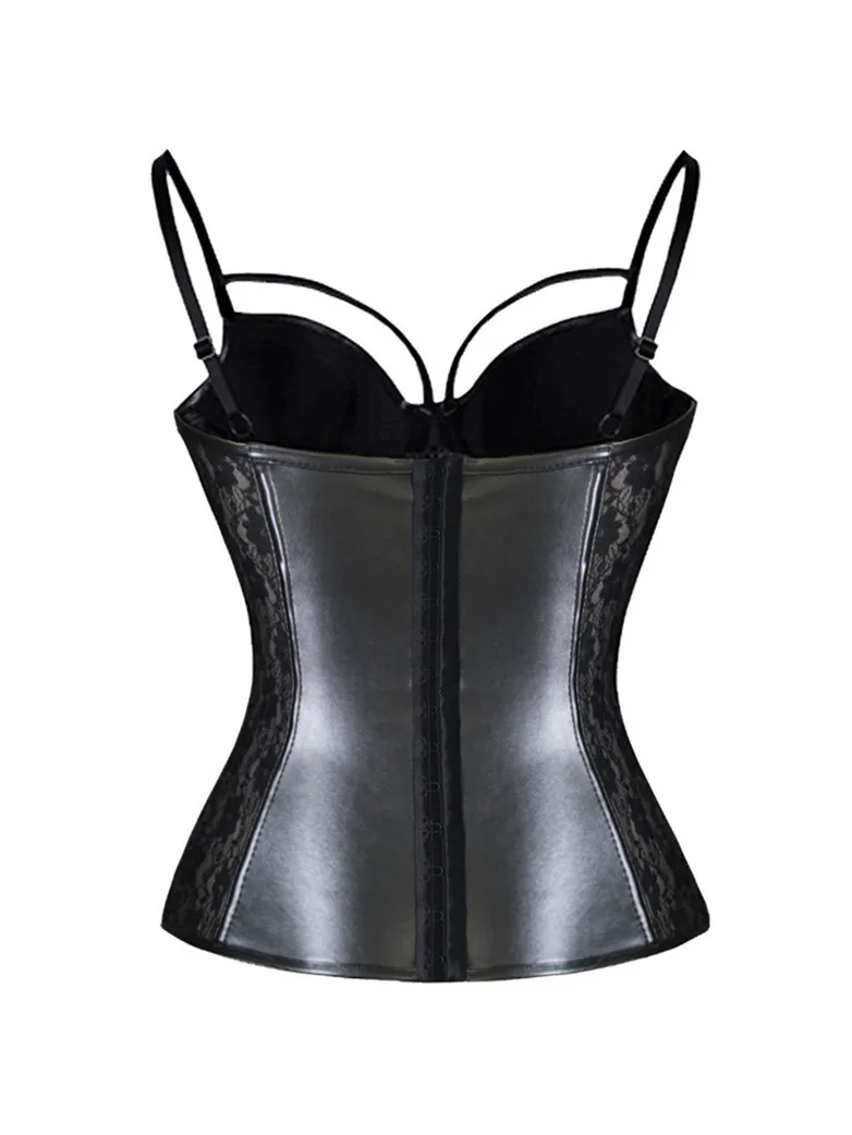 Women Halter Top Gothic PU Leather Corset - Image 3