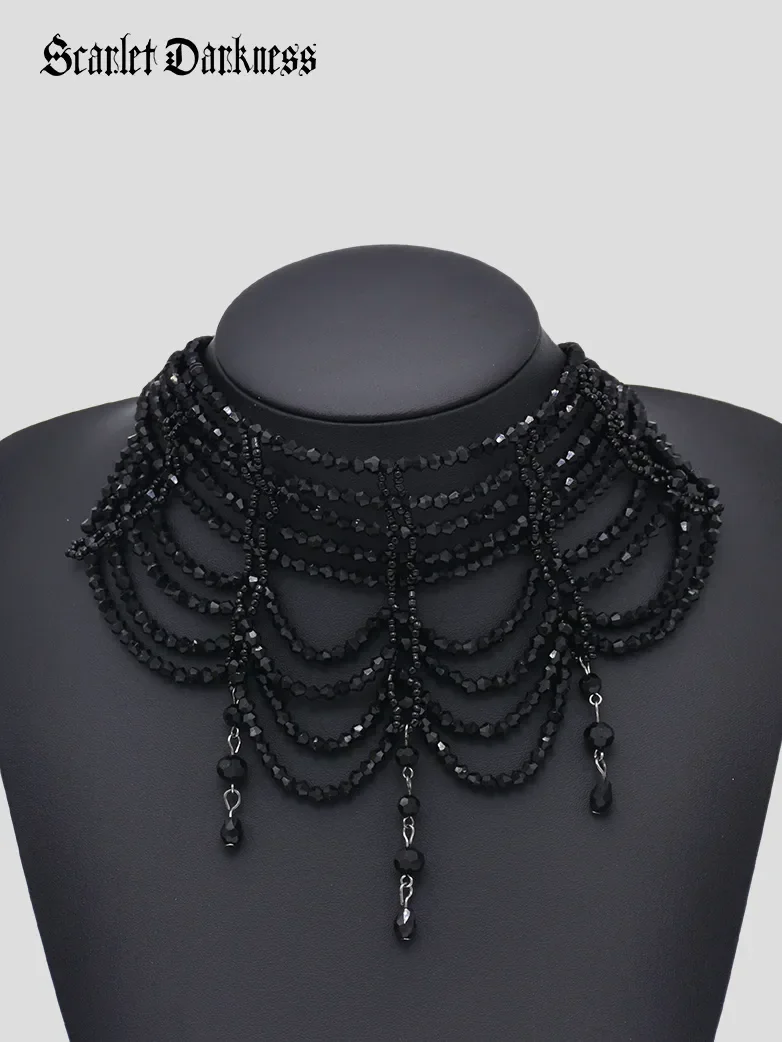 Gothic Braided Black Necklace