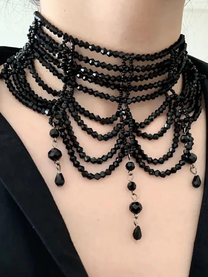 Gothic Braided Black Necklace - Image 2