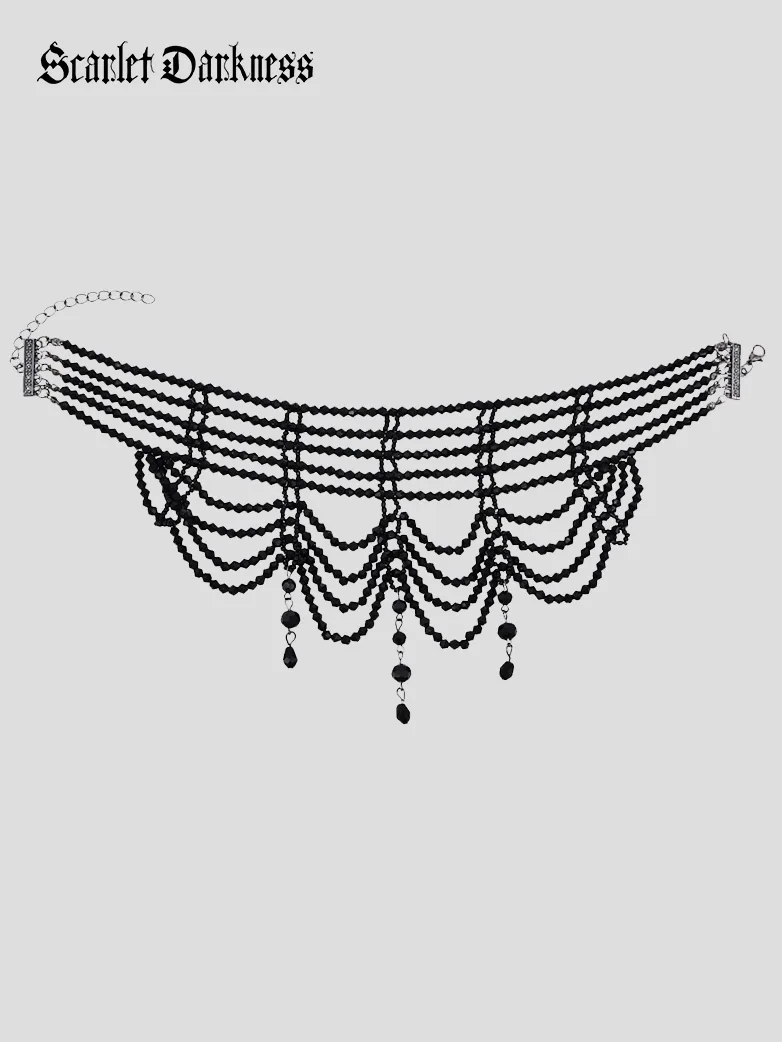 Gothic Braided Black Necklace - Image 4