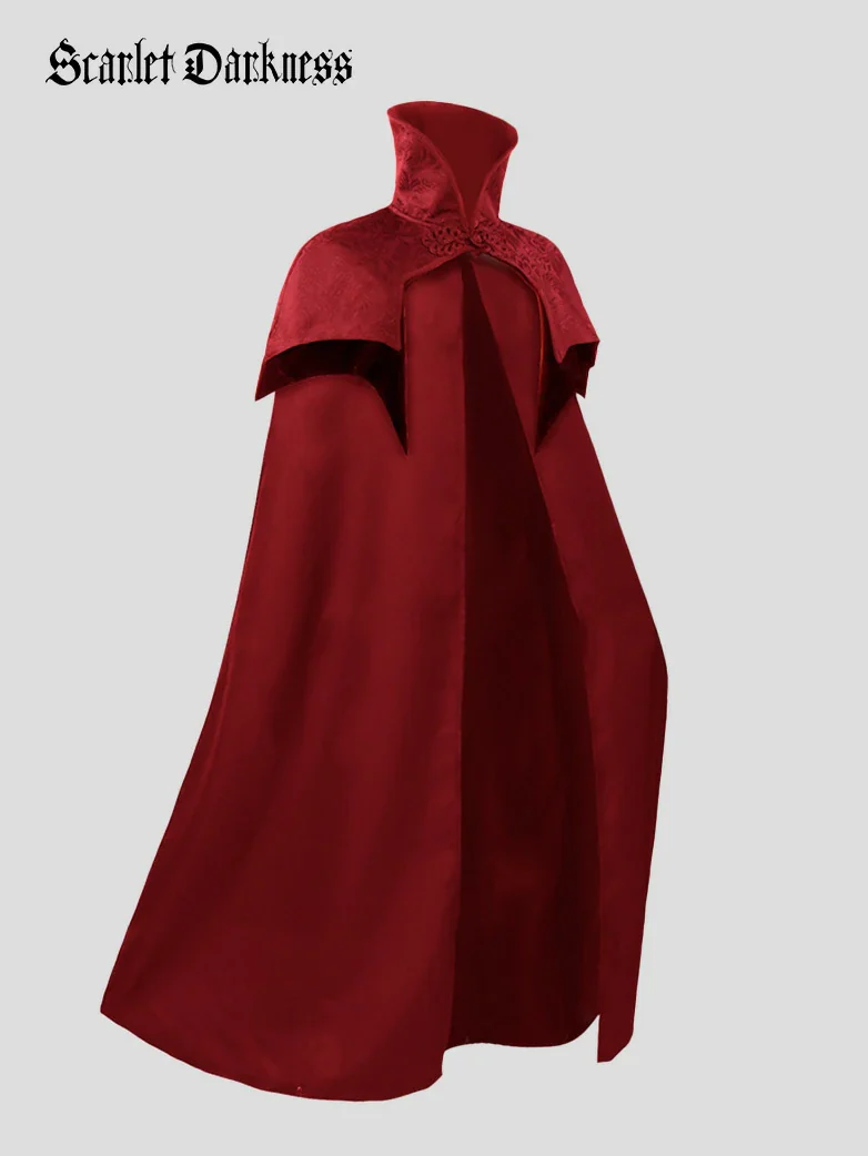 Medieval Knights Stand Collar Cloak For Renfaire - Image 5