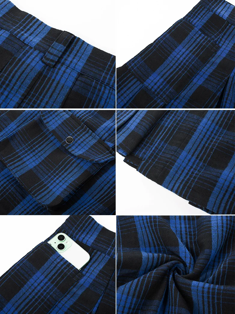 Scottish Tartan Utility Kilt Midi Skirt with Bag - Image 11