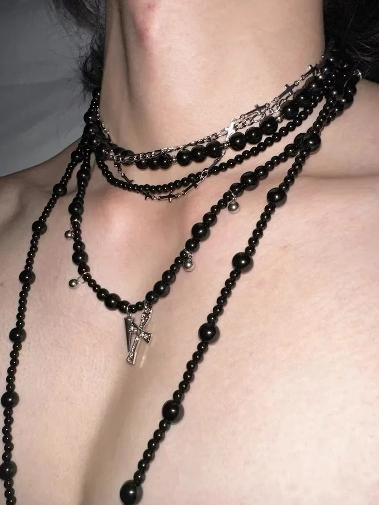 Gothic Vampire Black Stone Necklace - Image 3