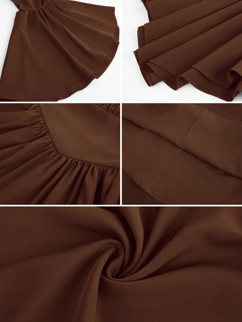 Renaissance Irregular Hem Off Shoulder Pockets Dress - Image 102
