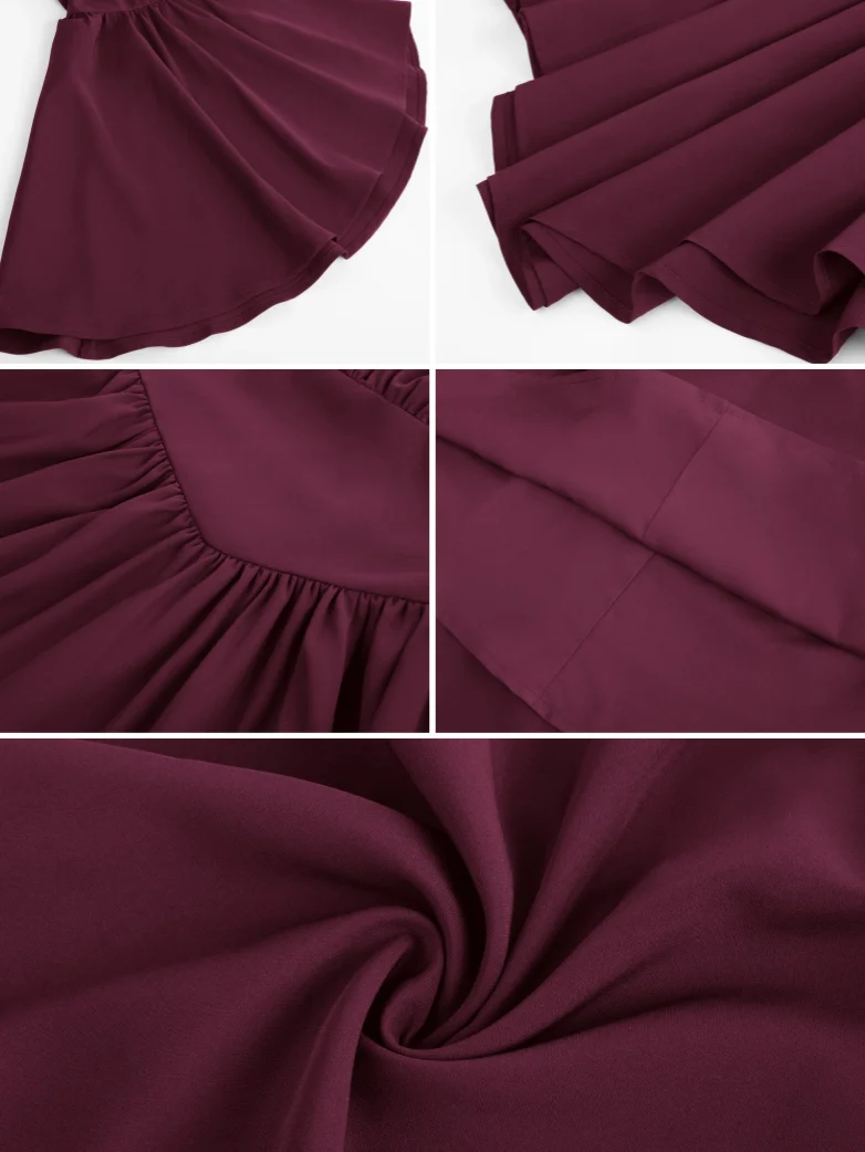 Renaissance Irregular Hem Off Shoulder Pockets Dress - Image 108