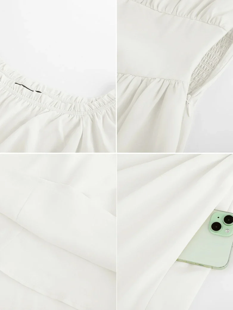 Renaissance Irregular Hem Off Shoulder Pockets Dress - Image 41