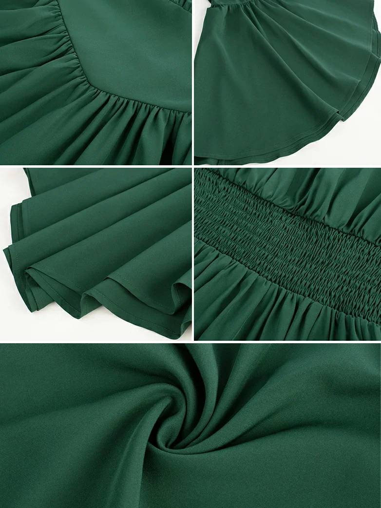 Renaissance Irregular Hem Off Shoulder Pockets Dress - Image 17