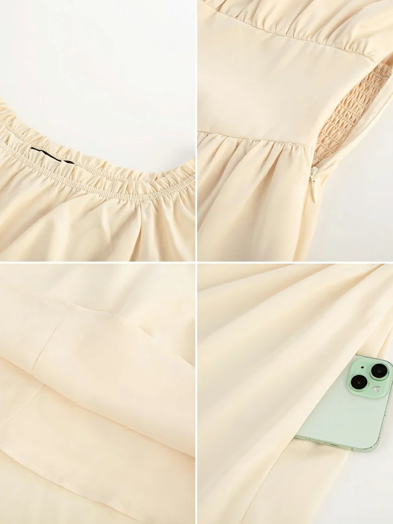 Renaissance Irregular Hem Off Shoulder Pockets Dress - Image 10