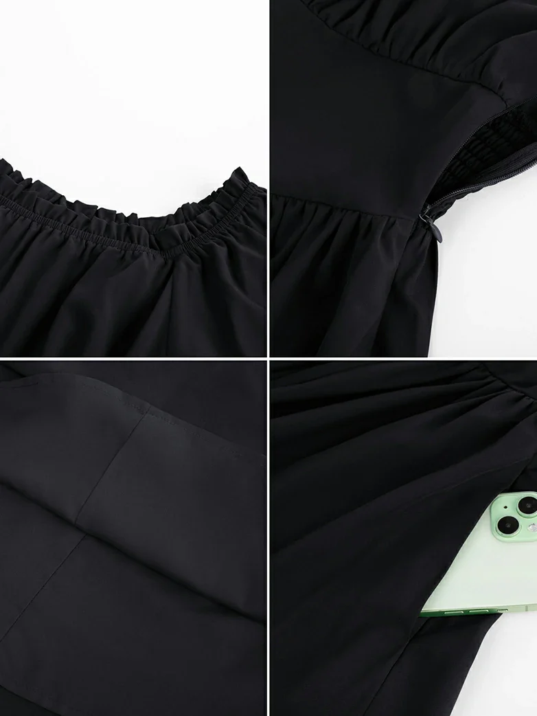 Renaissance Irregular Hem Off Shoulder Pockets Dress - Image 29