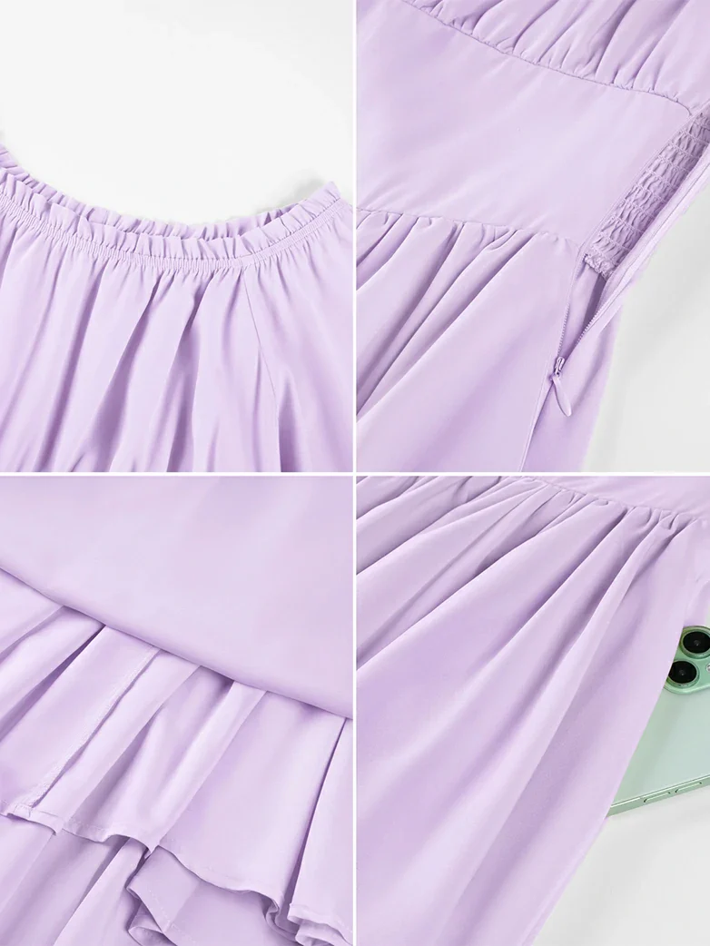 Renaissance Irregular Hem Off Shoulder Pockets Dress - Image 57