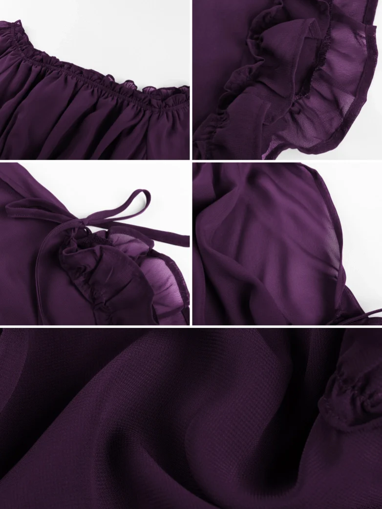 Renaissance Chiffon Off Shoulder Top with Batwing Sleeves - Image 7