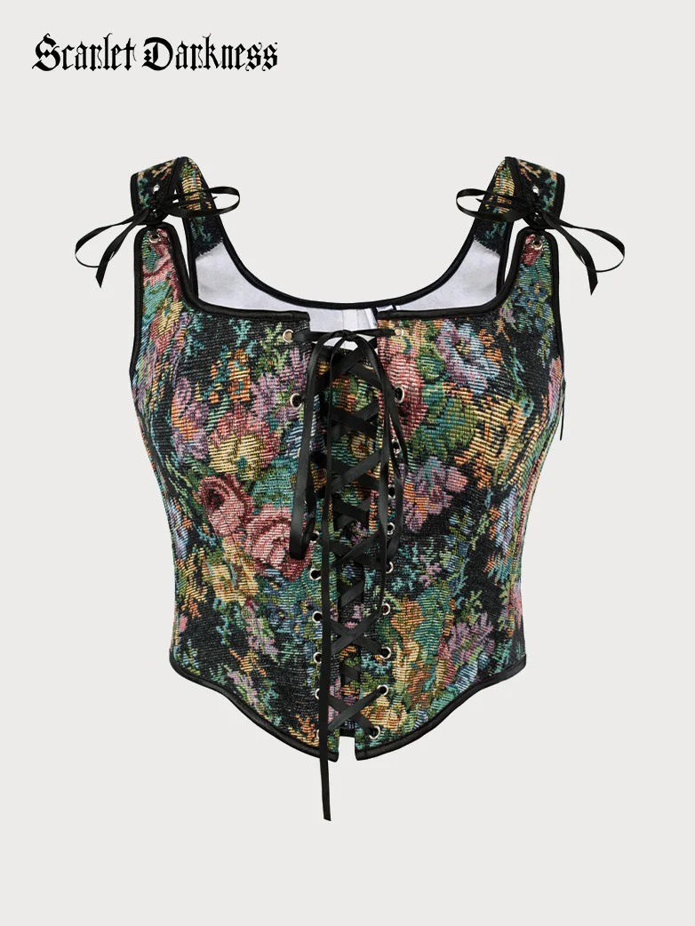 Renaissance Corset Lace-up U-Back 10 Bones Vest - Image 19