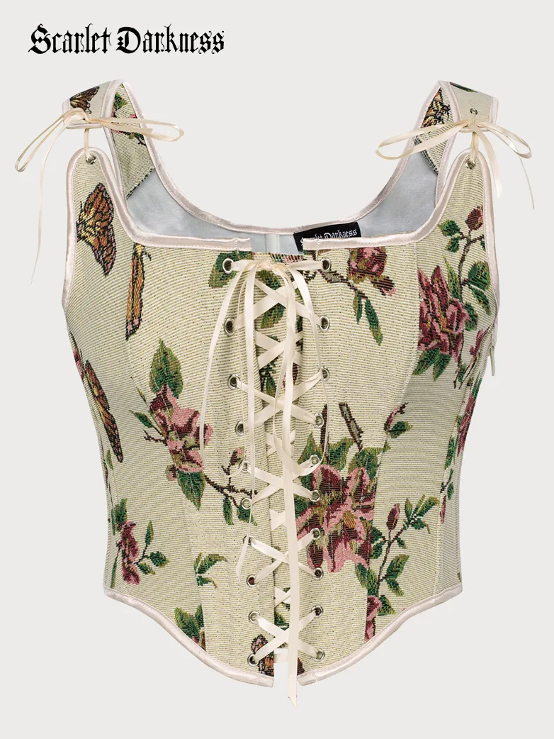 Renaissance Corset Lace-up U-Back 10 Bones Vest - Image 25