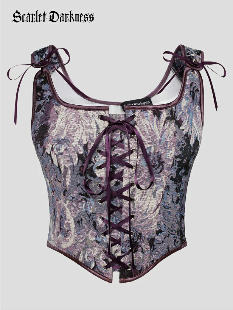 Renaissance Corset Lace-up U-Back 10 Bones Vest - Image 35