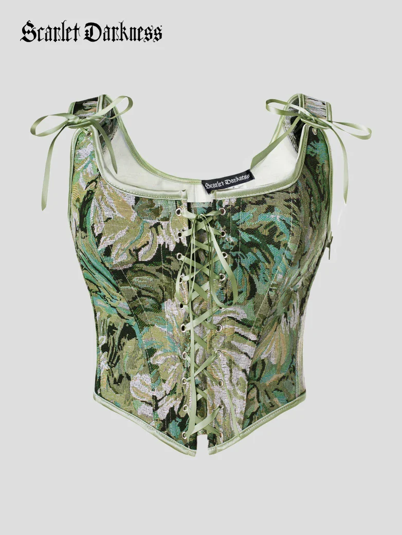 Renaissance Corset Lace-up U-Back 10 Bones Vest - Image 49