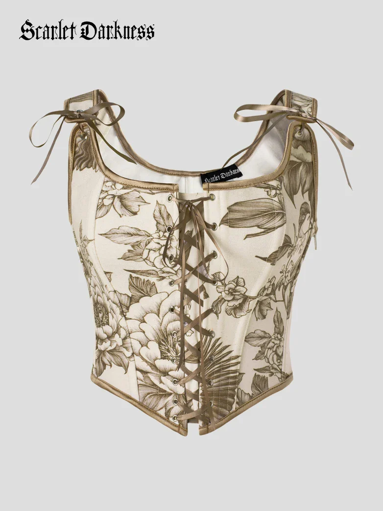 Renaissance Corset Lace-up U-Back 10 Bones Vest - Image 50