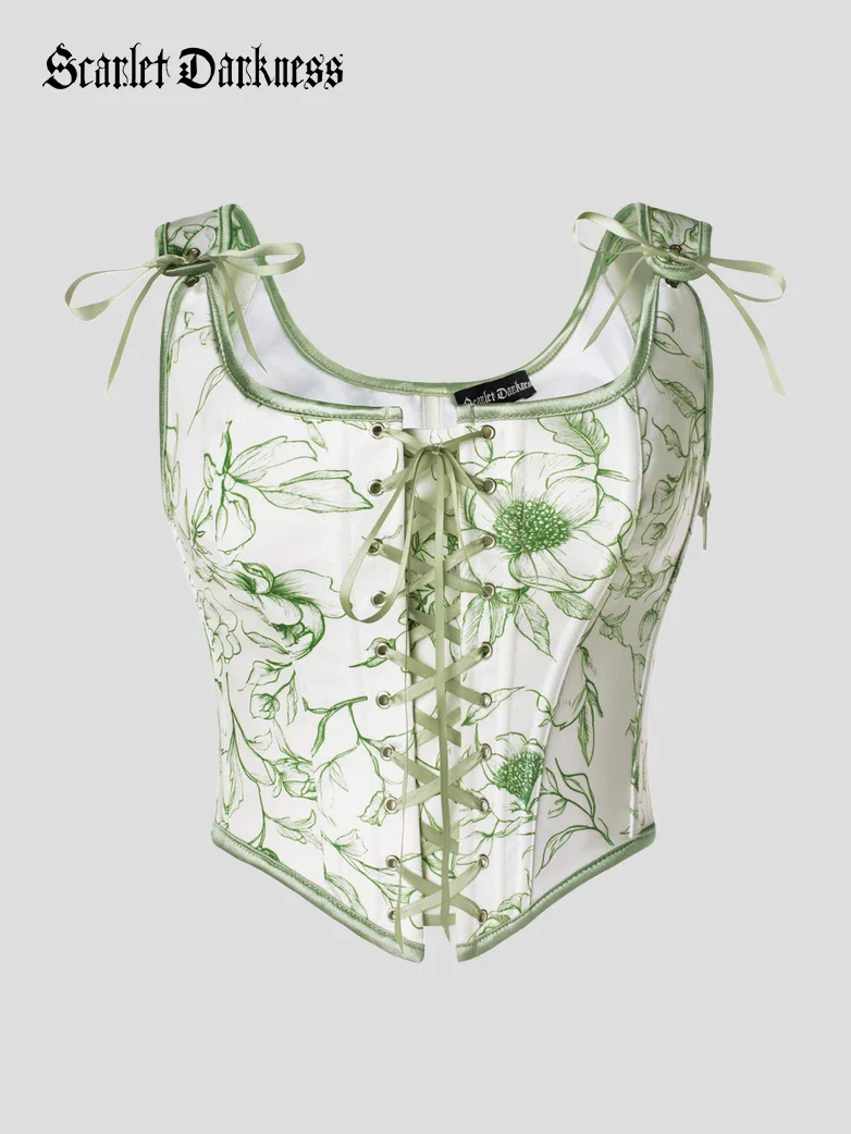 Renaissance Corset Lace-up U-Back 10 Bones Vest - Image 51