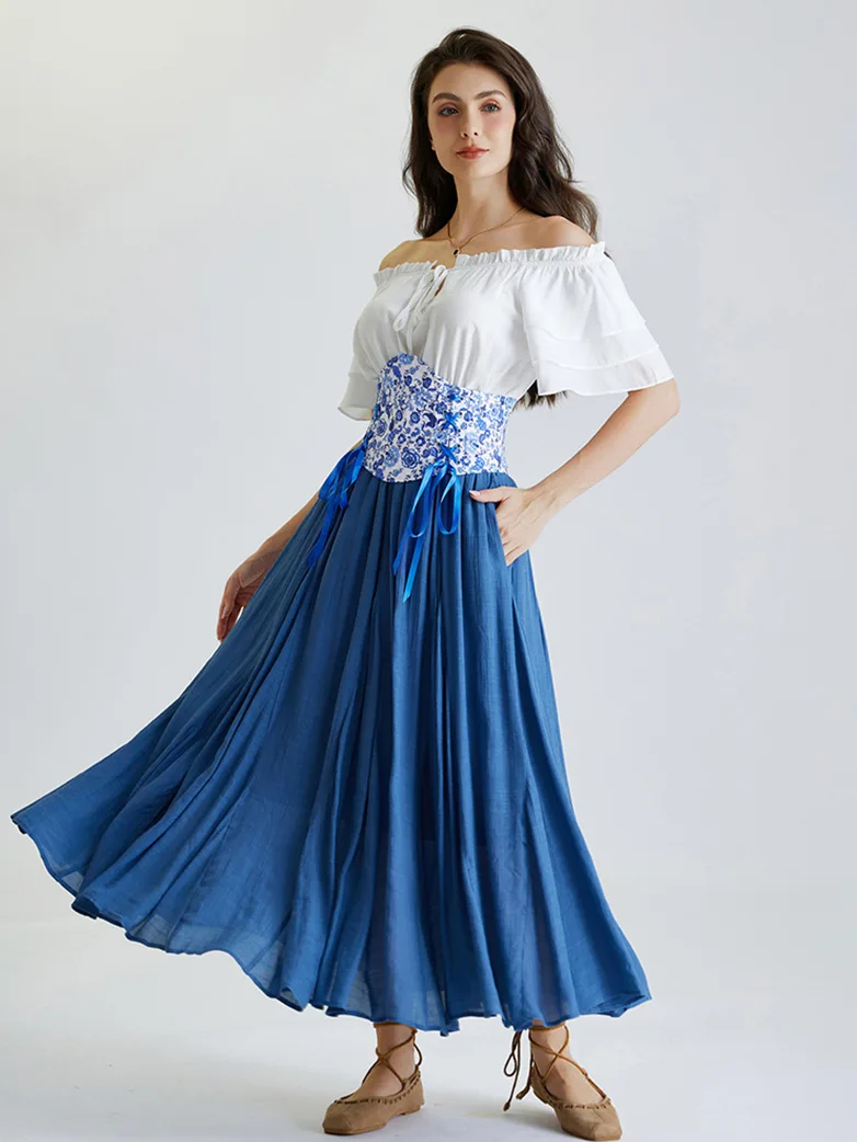 14 Bones Waist Corset Belt with Classical Hand-painted - Image 11