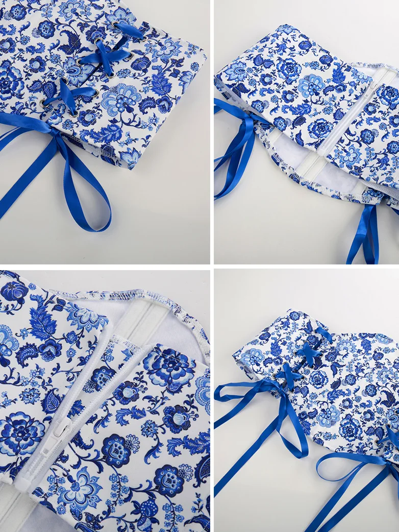 14 Bones Waist Corset Belt with Classical Hand-painted - Image 12