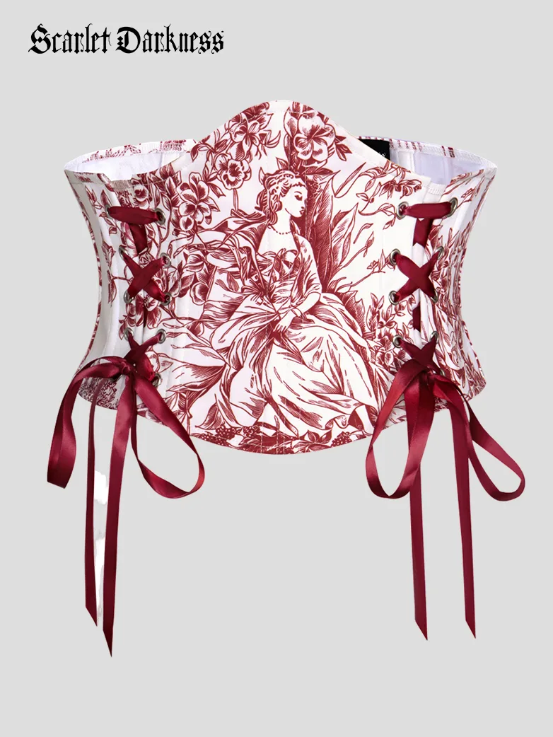14 Bones Waist Corset Belt with Classical Hand-painted - Image 13