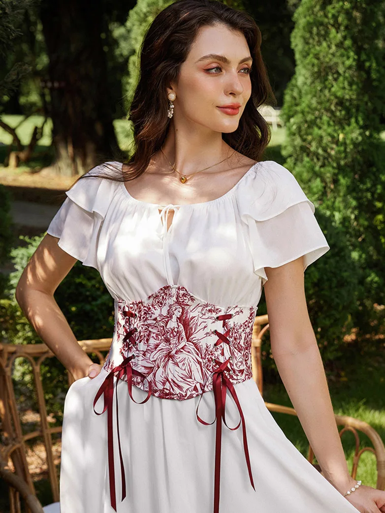 14 Bones Waist Corset Belt with Classical Hand-painted - Image 16