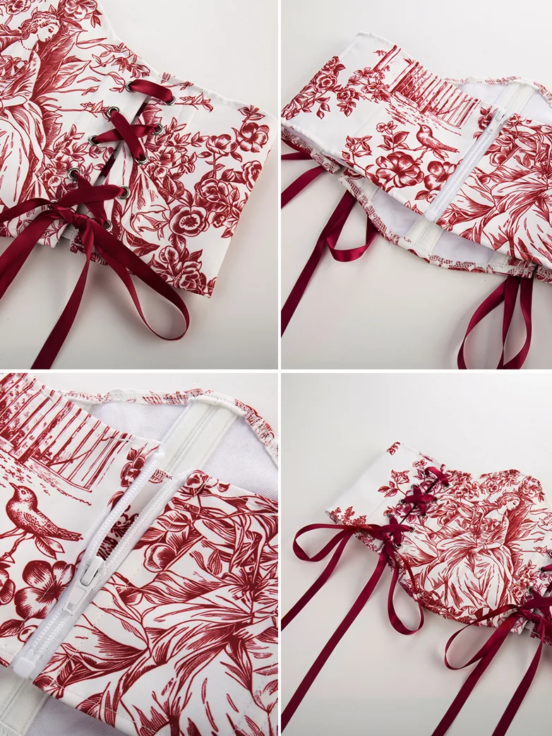 14 Bones Waist Corset Belt with Classical Hand-painted - Image 19
