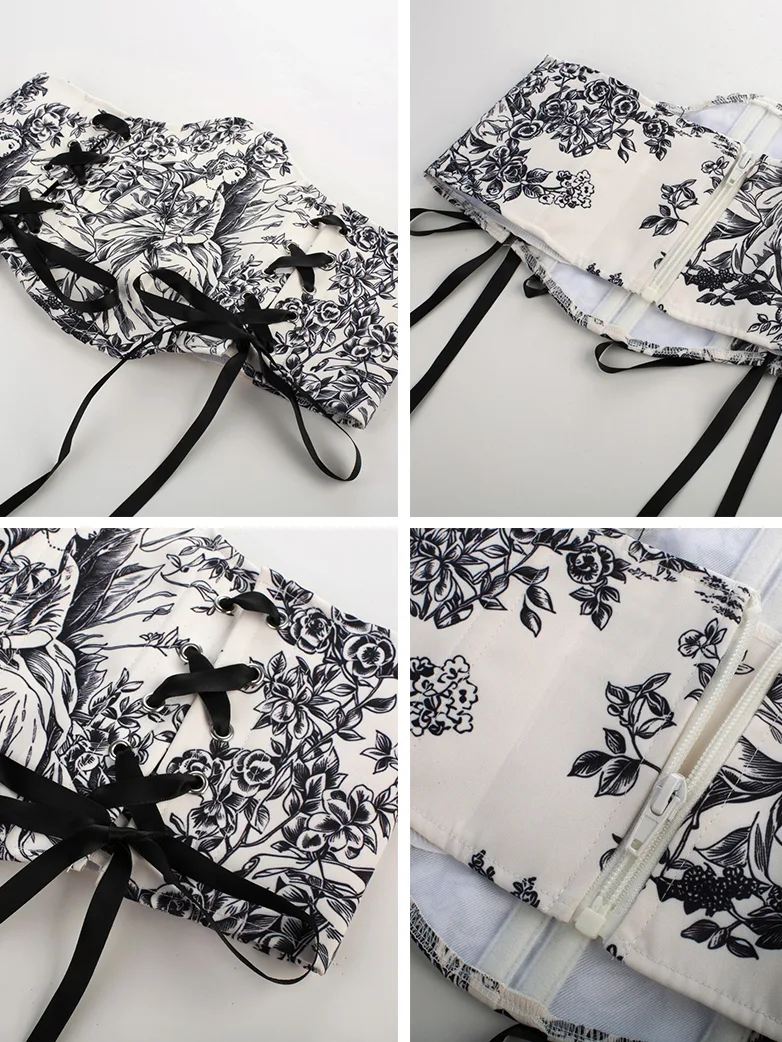 14 Bones Waist Corset Belt with Classical Hand-painted - Image 6