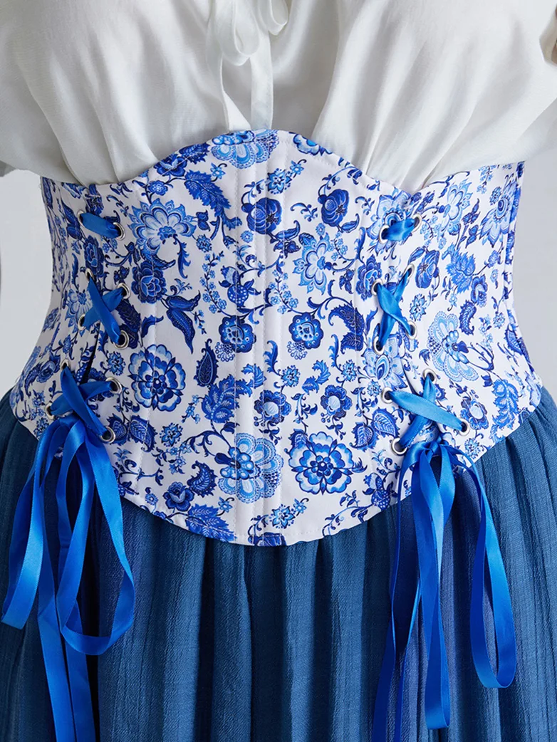 14 Bones Waist Corset Belt with Classical Hand-painted - Image 9