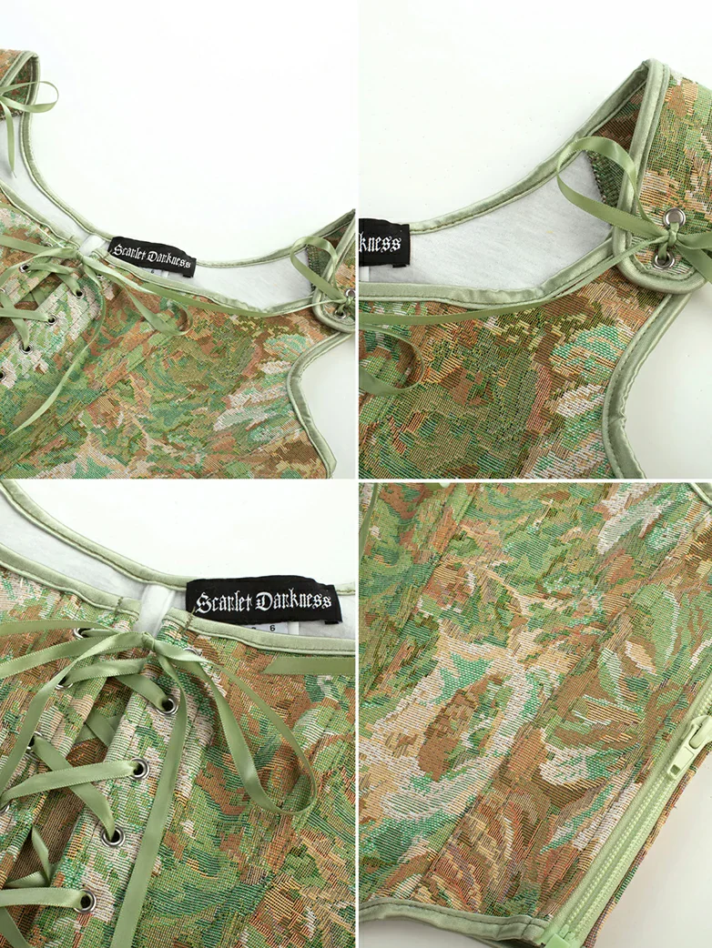 Renaissance Faire Lace up Corset with Zip Adjustable - Image 15