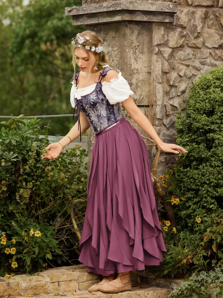 Renaissance Corset Lace-up U-Back 10 Bones Vest - Image 36