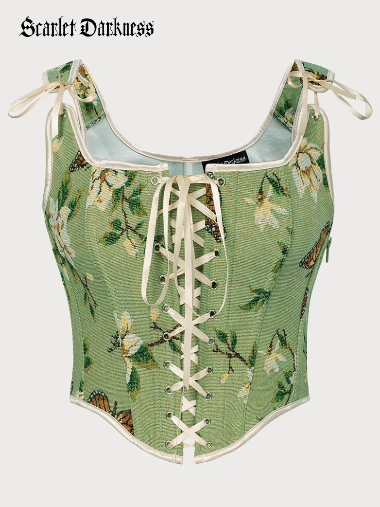 Renaissance Faire Lace up Corset with Zip Adjustable - Image 25