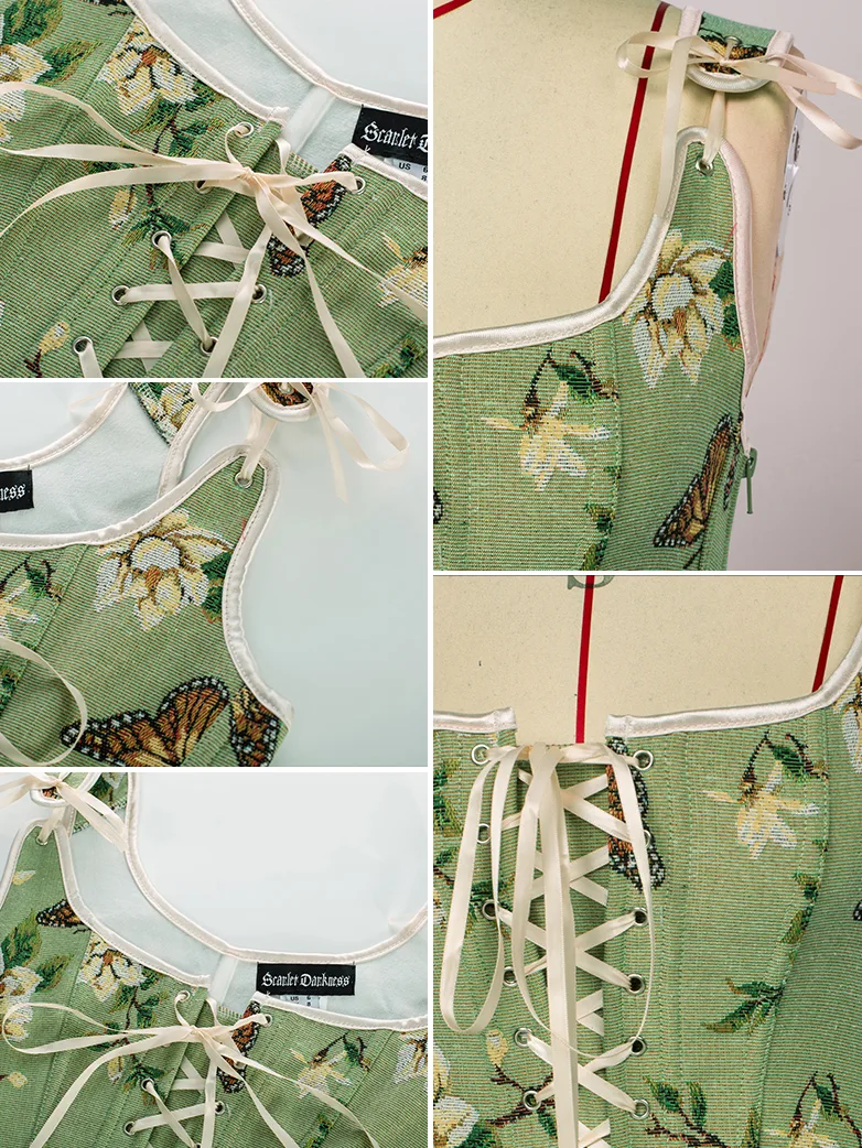 Renaissance Faire Lace up Corset with Zip Adjustable - Image 27