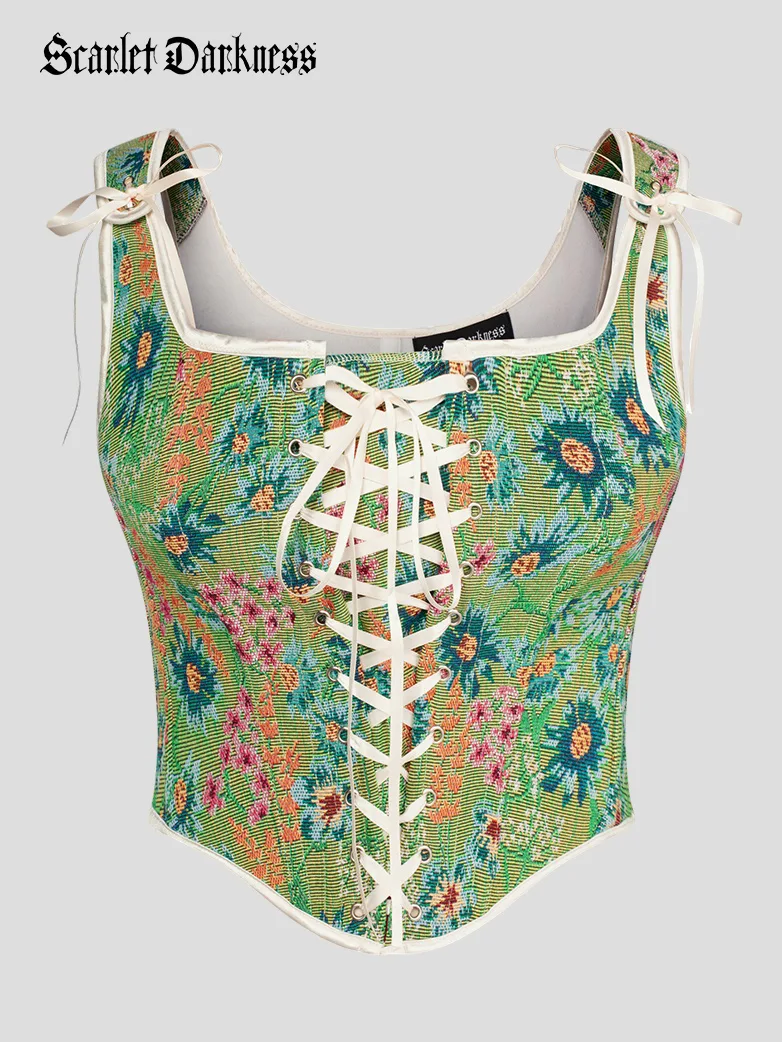 Renaissance Faire Lace up Corset with Zip Adjustable - Image 40