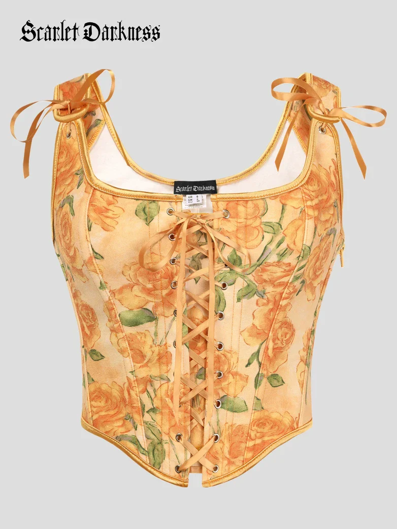 Renaissance Corset Lace-up U-Back 10 Bones Vest - Image 43