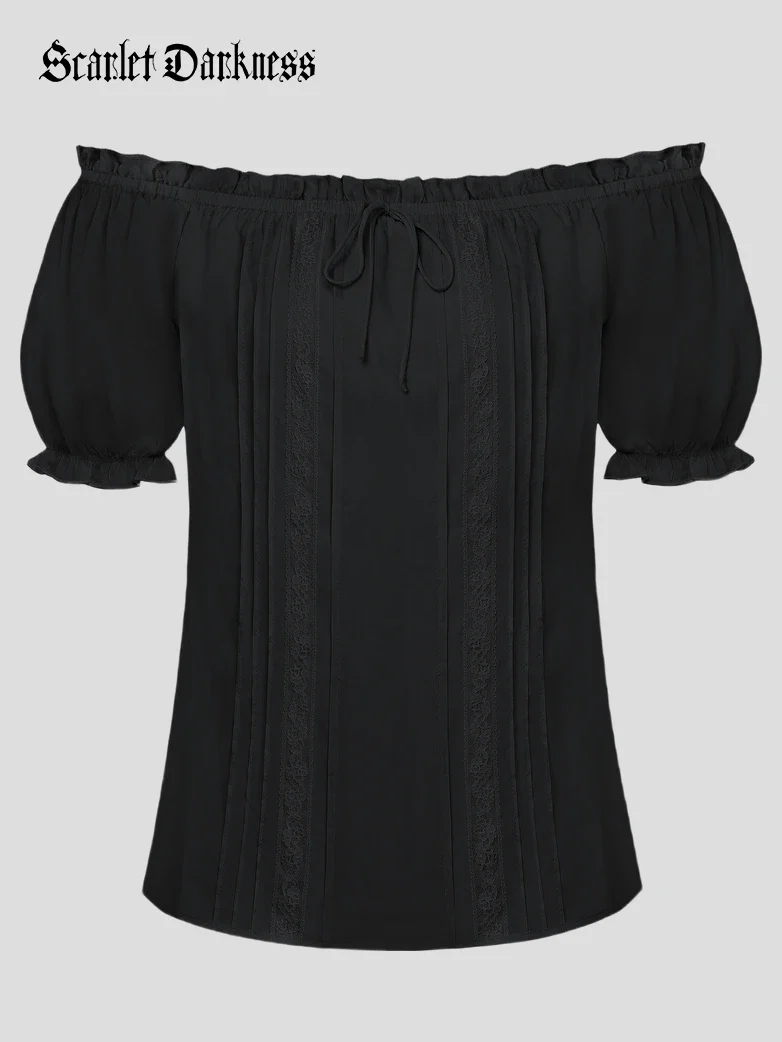 Renaissance Fairy Princess Off Shoulder Cotton Tops - Image 12