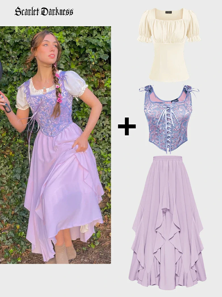 Scarlet Darkness Renaissance Fantasy Princess Costume
