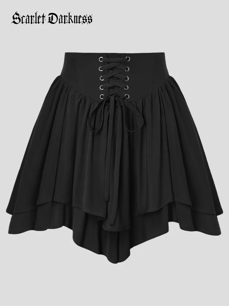 Renaissance Two Layer Mini Skirt with Elastic Waist - Image 7