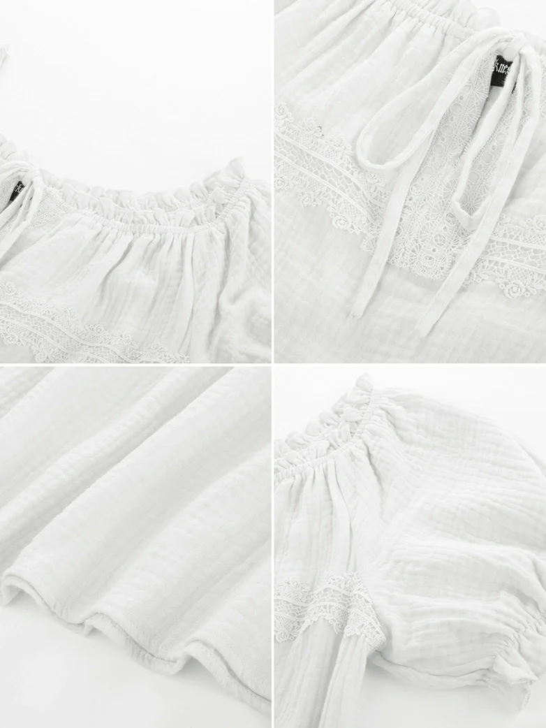 Renaissance Boho Off Shoulder Cotton Straight Tops - Image 16