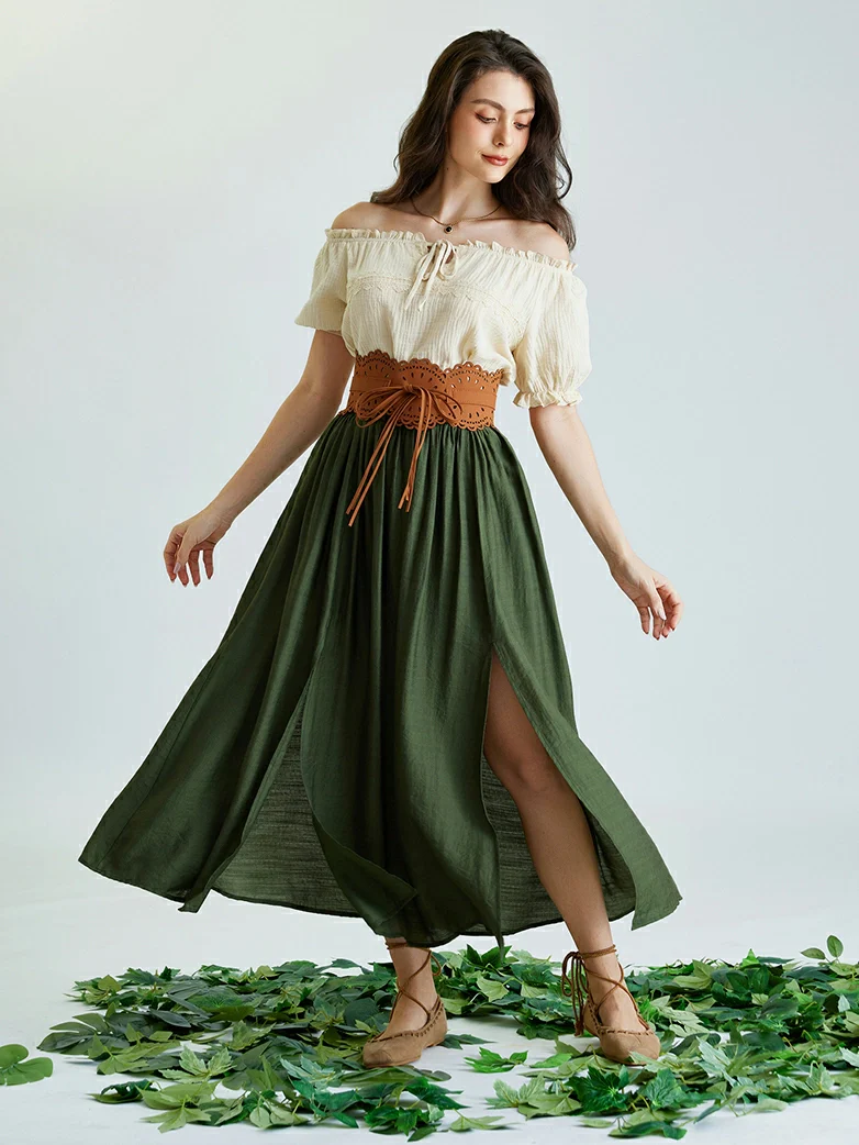 Renaissance Boho Off Shoulder Cotton Straight Tops - Image 19